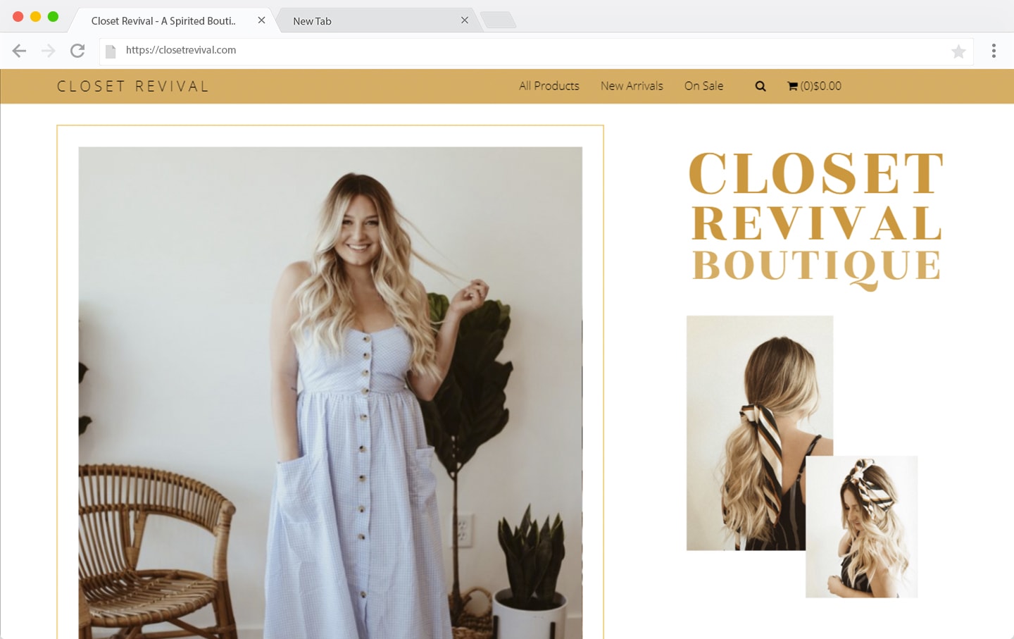 Closet Revival desktop website