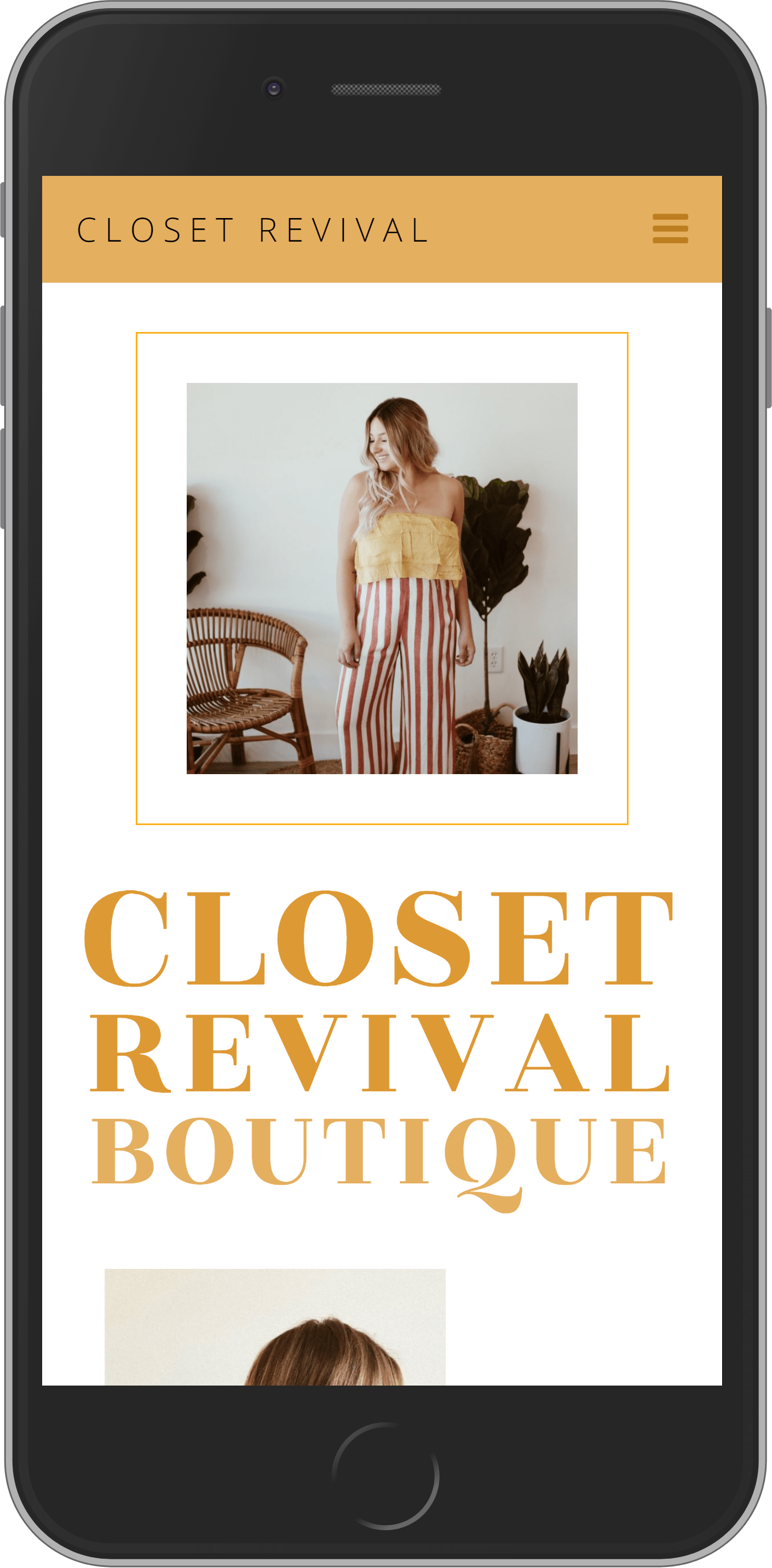 Closet Revival website on mobile